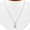 Solid 18k White Gold 1.0 ctw Round Diamond Cluster Pendant & 16
