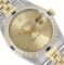 Rolex Mens Two Tone Champagne Index Dial Yellow Gold And Sapphire Datejust With