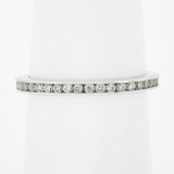 14k White Gold .60 ctw Channel Set Round Diamond Eternity Stack Wedding Band Rin