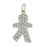 Bibigi 18k White Gold 0.55 ctw Pave Set Round Diamond Child Person Charm Pendant