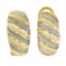 Italian 18k TT Gold Large Wide 11.2mm Textured Domed Omega Back Cuff Earrings
