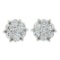 New 14k White Gold 0.55 ctw Round Brilliant Prong Diamond Cluster Stud Earrings