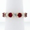 New 14K Rose Gold 4.25mm Shared Prong 2.29 ctw Big Round Diamond & Ruby Band Rin