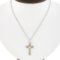 18K TT Gold 0.60 ctw Round Diamond Open Cross Pendant w/ 18.5