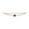 Vintage 14k Gold Plat 0.50 ctw Amethyst & Graduated Seed Pearl Crescent Pin Broo