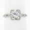 Vintage Platinum 1.50 ctw Round Solitaire w/ Baguette Diamond Engagement Ring