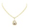 0.04 ctw Diamond and Pearl Pendant & Chain - 14KT Yellow Gold