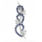 Fancy Vintage 18k Gold 6.05 ctw Diamond & Sapphire Wave Overlap Swirl Pin Brooch