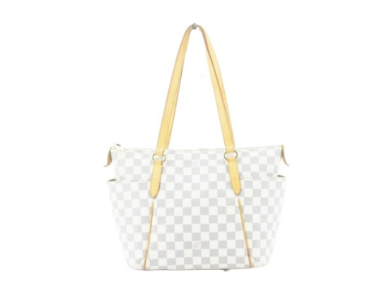 Louis Vuitton Damier Azur Canvas Leather Totally PM Tote Bag