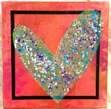Hot Pink With Purple Heart by Del Mar, Paulina
