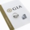 NEW 18k Gold 1.66 ctw GIA Round Diamond Baguette Halo Sapphire Bezel Milgrain Ri