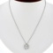 18K White Gold 0.35 ctw Diamond Flower Slide Pendant w/ Cable Chain Necklace
