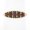 Antique Victorian 18K Gold 1.0 ctw Graduating Old Cut Red Spinel 5 Stone Band Ri