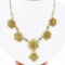 Antique 14K Gold 21.40 ctw GIA Brownish Yellow Zircon Open Filigree Work Necklac