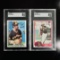 Set of (2) Ozzie Smith Baseball Cards - 1981 & 1982 Topps, SGC Graded 8