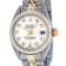Rolex Ladies Two Tone 18K Yellow Gold And Steel White Diamond Quickset Datejust