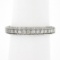 Estate 18k White Gold 0.90 ctw Pave Diamond 3.7mm 3 Sided Wedding Stack Band Rin