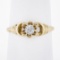 Antique 10k Gold.25 ctw Old European Diamond Flower Prong Setting Engagement Rin
