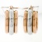 New 14k Rose & White Gold Triple Puffed Tube Round Hoop Earrings