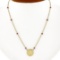 16.5 14k Gold Ruby by the Yard Chain w/ 18k Cherub Angel Round Pendant Necklace