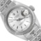 Rolex Ladies Stainless Steel Quickset Silver Index Fluted Bezel Datejust With Ro