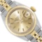 Rolex Ladies Two Tone Gold And Steel Champagne Index Dial Date Wristwatch With R