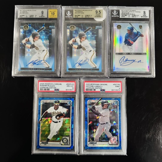 Set of (5) Modern Prospect Baseball Cards - Henry Davis, Ronny Mauricio, Robert
