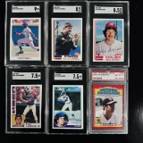 Set of (6) Graded Baseball Cards - Thomas, Stargell, Schmidt, Sandberg & Robinso
