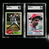 Set of (2) Tom Seaver Topps Baseball Cards - SGC Graded