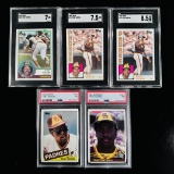 Set of (5) Tony Gwynn Baseball Cards - PSA & SGC Graded