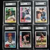 Set of (6) Nolan Ryan Astros Baseball Cards - 1980s Topps - All SGC Graded