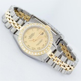 Rolex Ladies 2T Yellow Gold & Stainless Steel Champagne Roman Wristwatch 26MM
