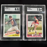 Set of (2) Nolan Ryan Houston Astros Topps Baseball Cards - SGC Graded