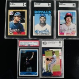 Set of (5) Graded Baseball Cards - Jackson, Schmidt, Heyward, Smoltz & Witt