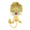 Vintage Ruth Satsky 18K Gold Emerald Tourmaline Diamond Textured Lion Brooch Pin