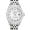 Rolex Ladies Quickset Stainless Steel White Diamond 26MM Datejust Wristwatch