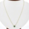NEW 14K Yellow Gold 0.75 ctw Heart Cut Emerald w/ Diamond Halo Pendant & Chain