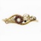 Vintage 14k Rosy Yellow Gold Victorian Revival Red Garnet Ruby Pearl Pin Brooch