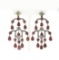 18k Two Tone Gold 17.48 ctw GIA Pear Ruby & Diamond Large Drop Chandelier Earrin