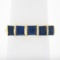 18k Yellow Gold 1.75 ctw Square Step Cut Sapphire Bar Channel 5 Stone Band Ring