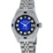Rolex Ladies Quickset Stainless Steel Blue Vignette Diamond And Sapphire Datejus