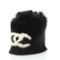 Chanel CC Wristband Lapin Fur Black
