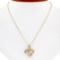 10k Yellow Gold 0.26 ctw Channel Set Round Diamond Open Heart Pendant Necklace