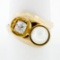 Antique 14k Gold 7.2mm Pearl.58 ctw Old Mine Cushion Diamond Bypass Cocktail Rin