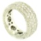 18k White Gold 4.40 ctw VS1 F Diamond Pave Set Wide Eternity Band Ring Sz 6