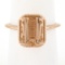 NEW 14k Rose Gold 3.13 ctw Emerald Cut Morganite Solitaire Twisted Wire Work Rin