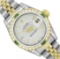 Rolex Ladies 18K Two Tone Gold And Steel Silver Index Diamond Lugs And Emerald D