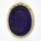 14k Gold Left Facing Amethyst Cameo Ring w/ Seed Pearl Filigree & Floral Frame