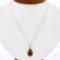 NEW 14k Gold 3.03 ctw Pear & Round Red Garnet Tear Drop Cluster Pendant w/ Chain