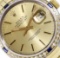 Rolex Mens Two Tone Champagne Index Dial Diamond And Sapphire Datejust With Role